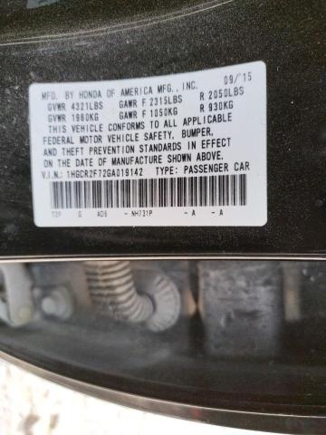 Photo 10 from auction – 2016 HONDA ACCORD EX with VIN 1HGCR2F72GA019142