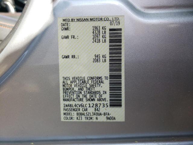 Photo 10 from auction – 2020 NISSAN ALTIMA SR with VIN 1N4BL4CV6LC128735