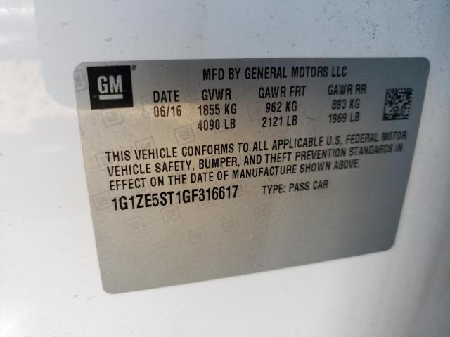 Photo 10 from auction – 2016 CHEVROLET MALIBU LT with VIN 1G1ZE5ST1GF316617