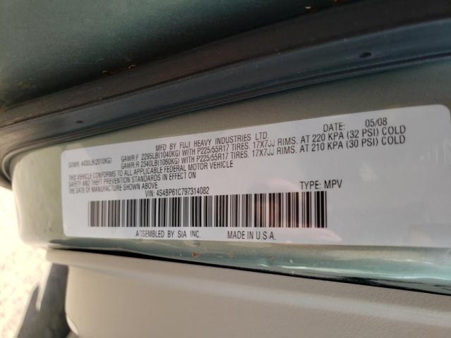 Photo 10 from auction – 2009 SUBARU OUTBACK 2. with VIN 4S4BP61C797314082