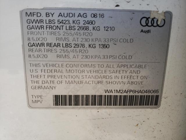 Photo 10 from auction – 2017 AUDI Q5 PREMIUM with VIN WA1M2AFP6HA046065