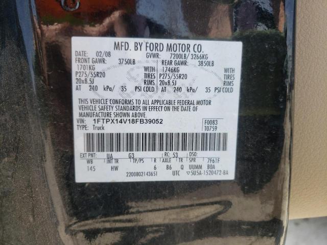 Photo 10 from auction – 2008 FORD F150 with VIN 1FTPX14V18FB39052
