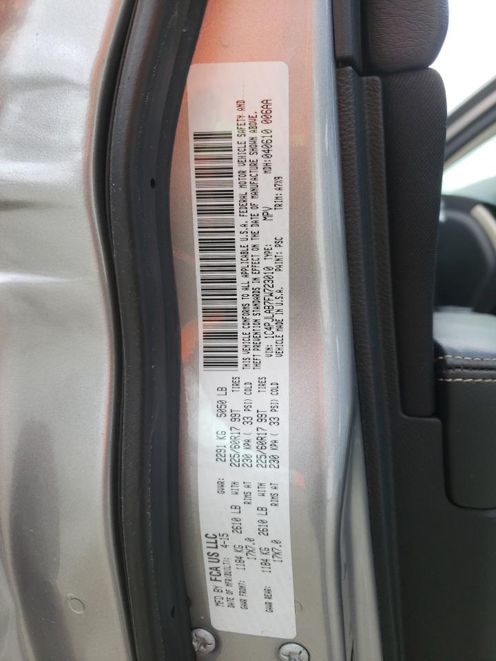 Photo 10 from auction – 2015 JEEP CHEROKEE S with VIN 1C4PJLAB7FW723010