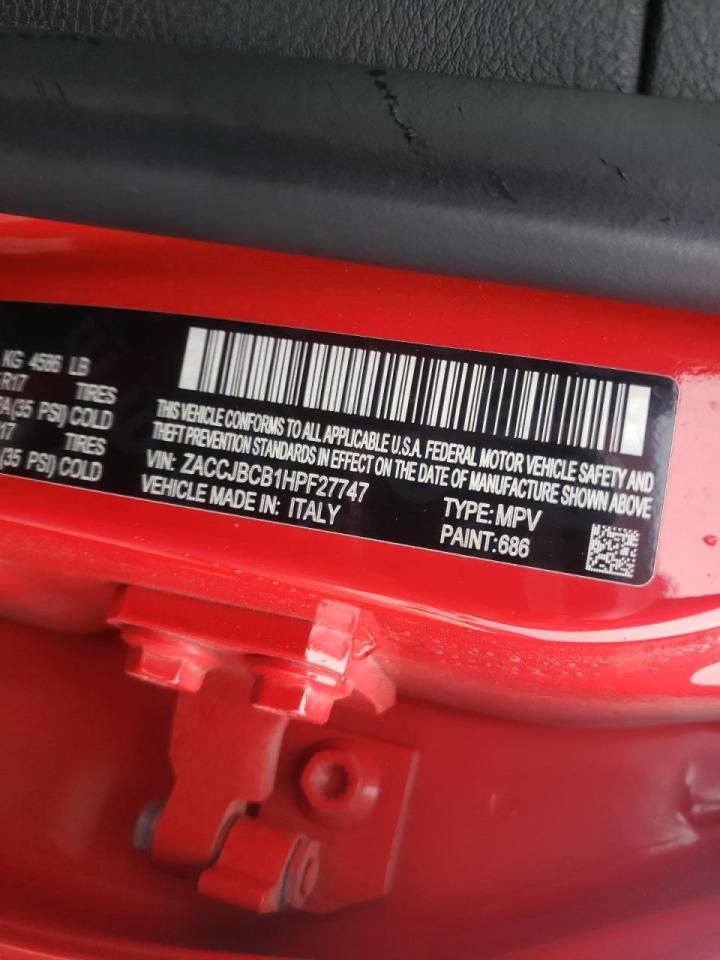 Photo 10 from auction – 2017 JEEP RENEGADE T with VIN ZACCJBCB1HPF27747