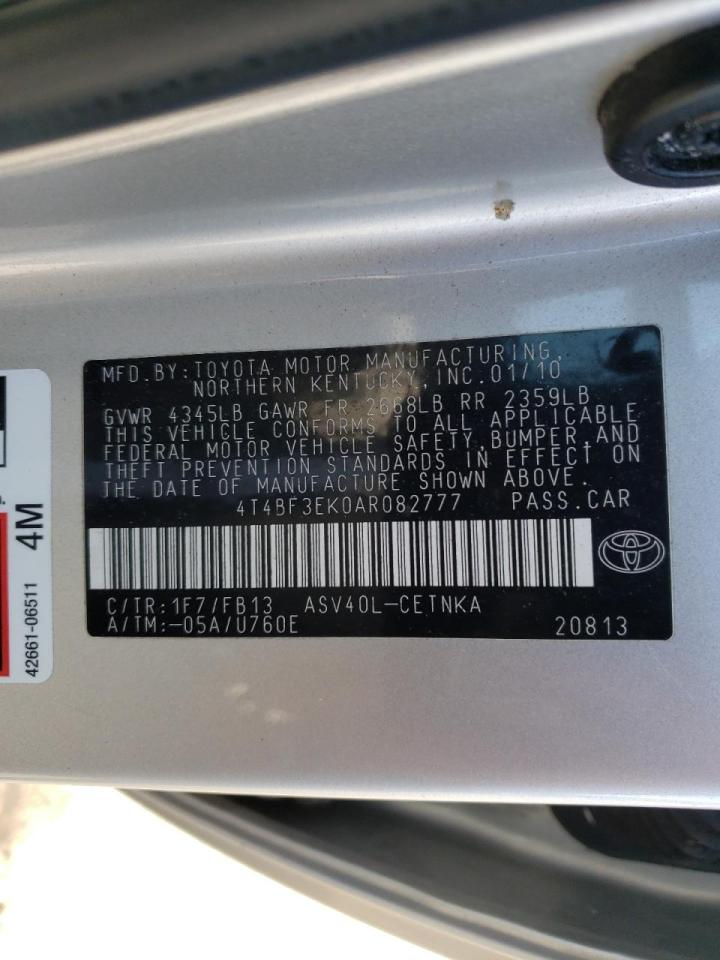 Photo 10 from auction – 2010 TOYOTA CAMRY BASE with VIN 4T4BF3EK0AR082777