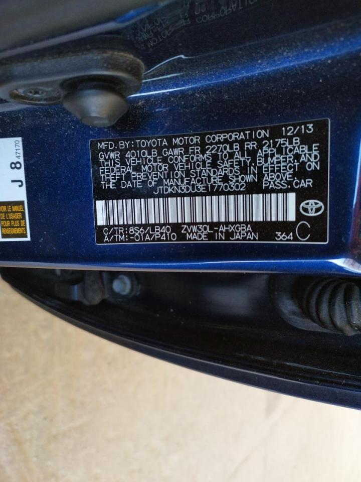 Photo 10 from auction – 2014 TOYOTA PRIUS with VIN JTDKN3DU3E1770302