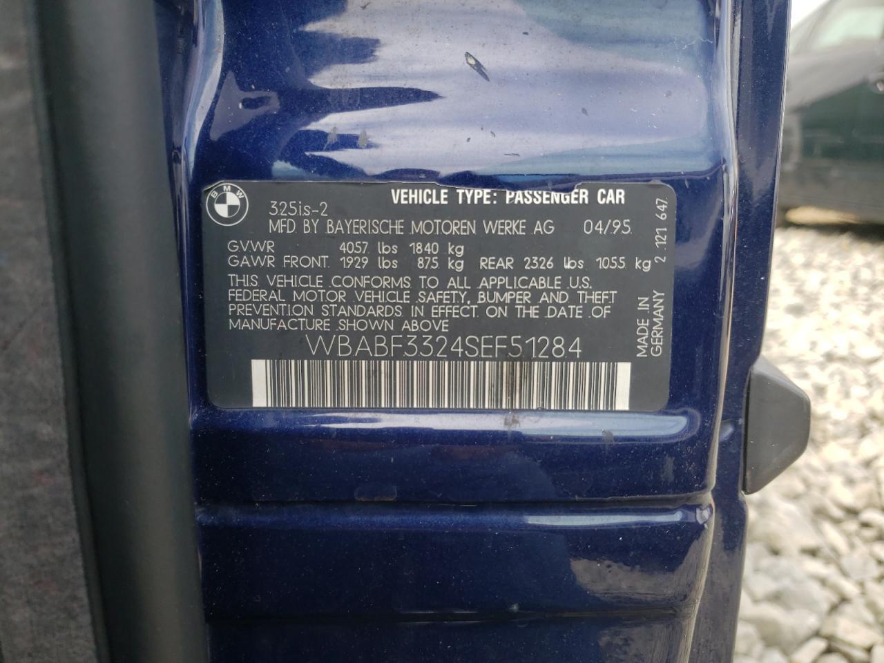 Photo 10 from auction – 1995 BMW 325 IS with VIN WBABF3324SEF51284
