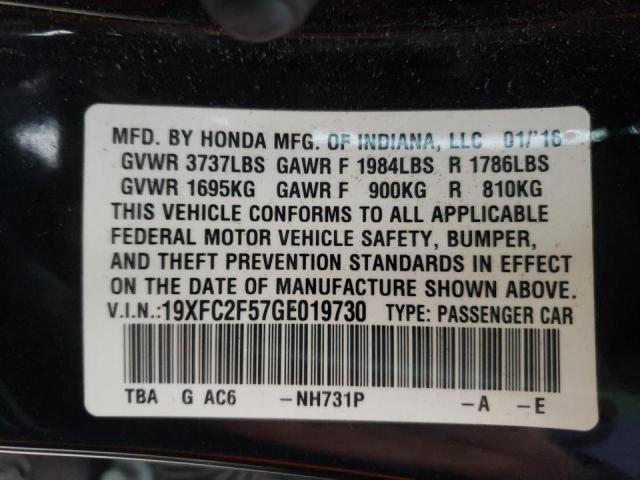 Photo 10 from auction – 2016 HONDA CIVIC LX with VIN 19XFC2F57GE019730
