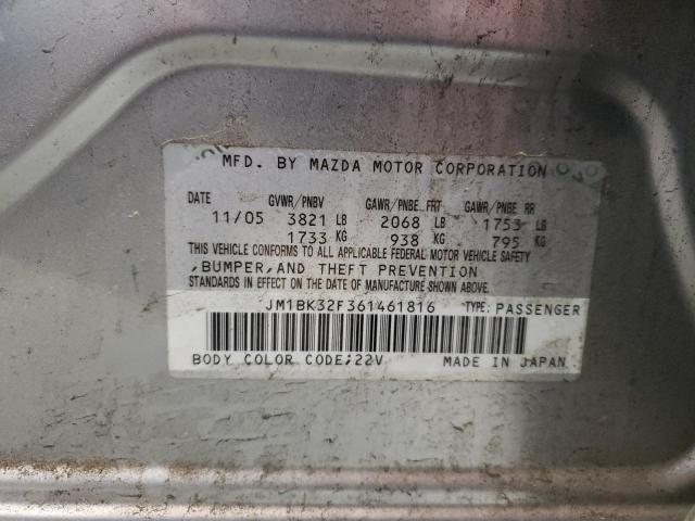 Photo 10 from auction – 2006 MAZDA 3 I with VIN JM1BK32F361461816