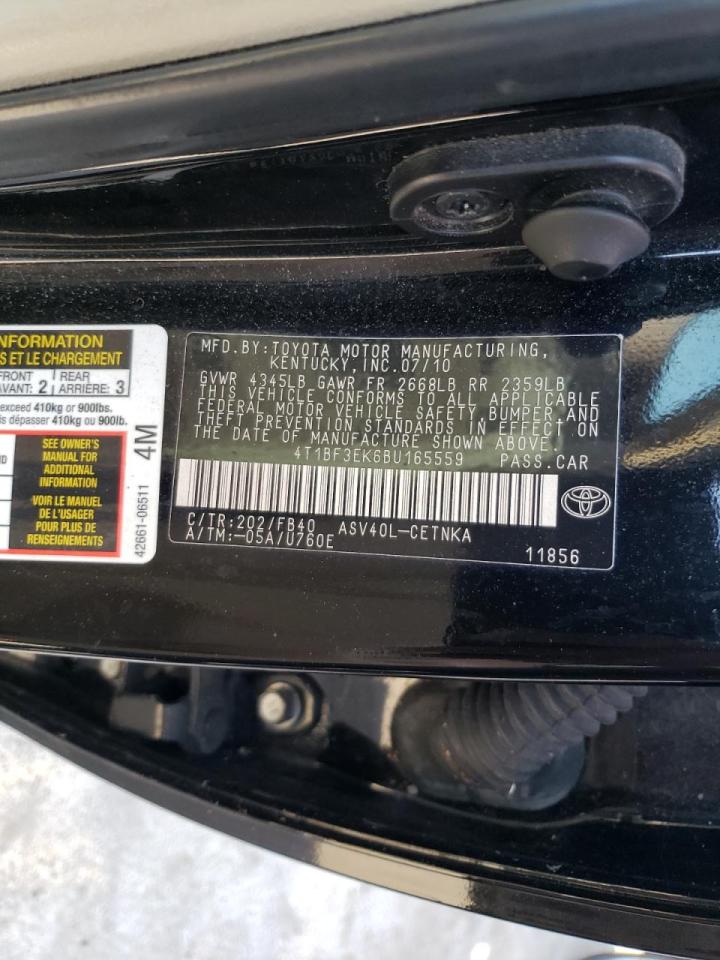 Photo 10 from auction – 2011 TOYOTA CAMRY BASE with VIN 4T1BF3EK6BU165559