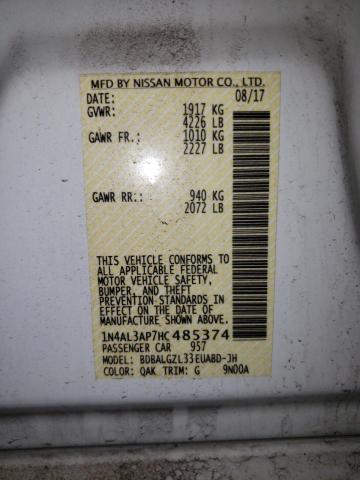 Photo 10 from auction – 2017 NISSAN ALTIMA 2.5 with VIN 1N4AL3AP7HC485374