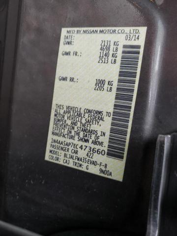 Photo 10 from auction – 2014 NISSAN MAXIMA S with VIN 1N4AA5AP7EC473660