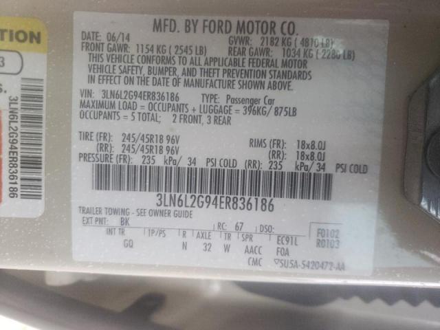 Photo 10 from auction – 2014 LINCOLN MKZ with VIN 3LN6L2G94ER836186