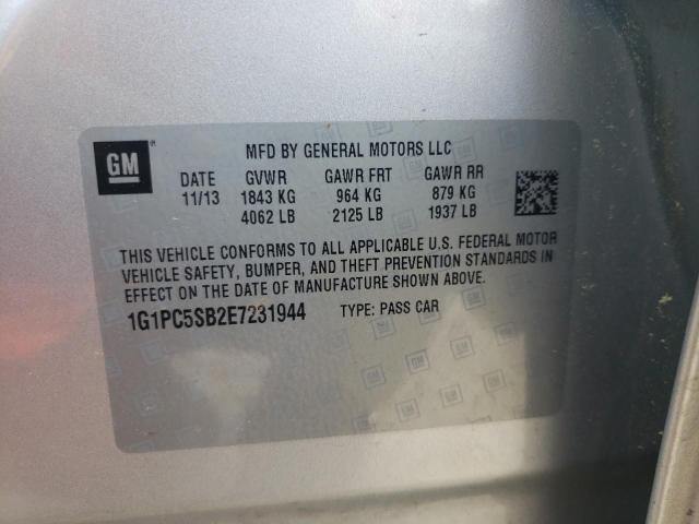 Photo 10 from auction – 2014 CHEVROLET CRUZE LT with VIN 1G1PC5SB2E7231944