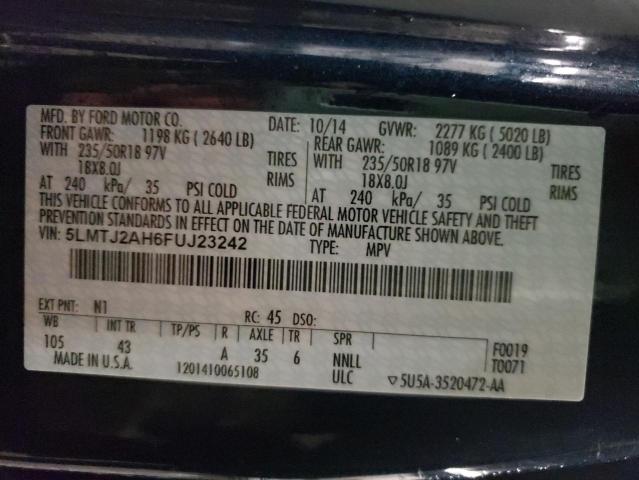 Photo 10 from auction – 2015 LINCOLN MKC with VIN 5LMTJ2AH6FUJ23242