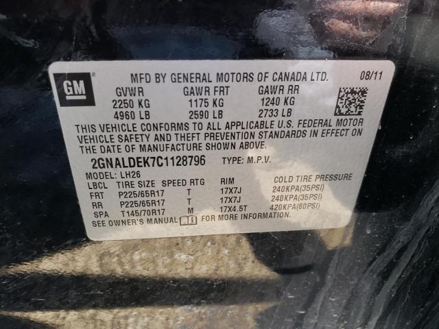Photo 10 from auction – 2012 CHEVROLET EQUINOX LT with VIN 2GNALDEK7C1128796