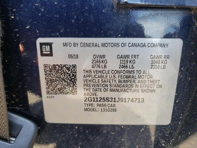 Photo 10 from auction – 2018 CHEVROLET IMPALA PRE with VIN 2G1125S31J9174713