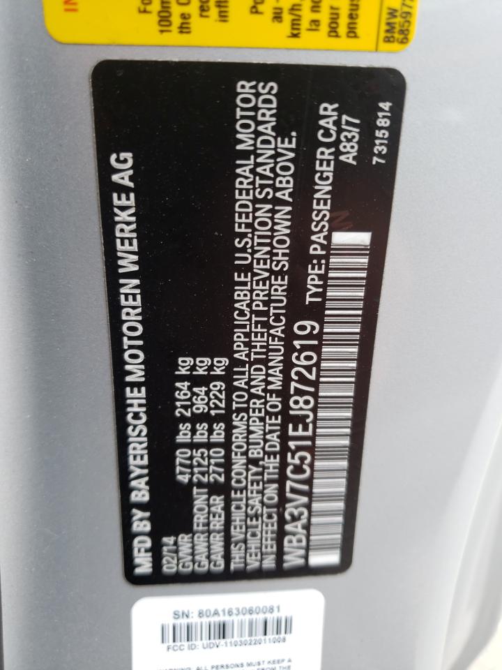Photo 10 from auction – 2014 BMW 428 I SULE with VIN WBA3V7C51EJ872619
