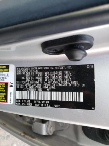 Photo 10 from auction – 2012 TOYOTA VENZA LE with VIN 4T3ZK3BB6CU049592