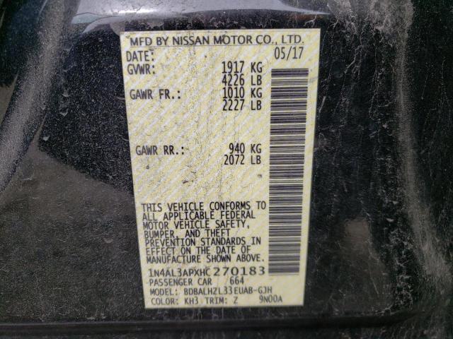 Photo 10 from auction – 2017 NISSAN ALTIMA 2.5 with VIN 1N4AL3APXHC270183