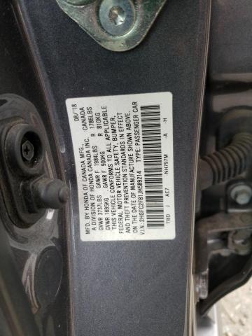 Photo 10 from auction – 2018 HONDA CIVIC EX with VIN 2HGFC2F81JH589214