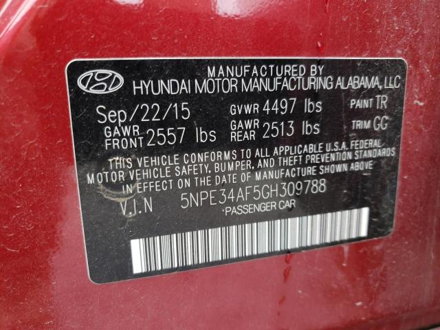 Photo 10 from auction – 2016 HYUNDAI SONATA SPO with VIN 5NPE34AF5GH309788