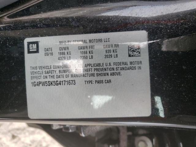 Photo 10 from auction – 2016 BUICK VERANO SPO with VIN 1G4PW5SK5G4171673