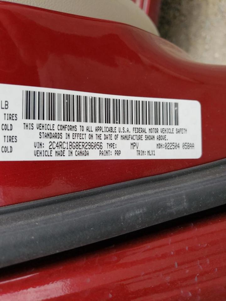 Photo 10 from auction – 2014 CHRYSLER TOWN & COU with VIN 2C4RC1BG8ER296056