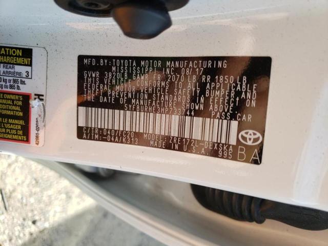 Photo 10 from auction – 2017 TOYOTA COROLLA L with VIN 5YFBURHE3HP733744