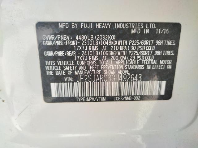 Photo 10 from auction – 2016 SUBARU FORESTER 2 with VIN JF2SJARC3GH492643