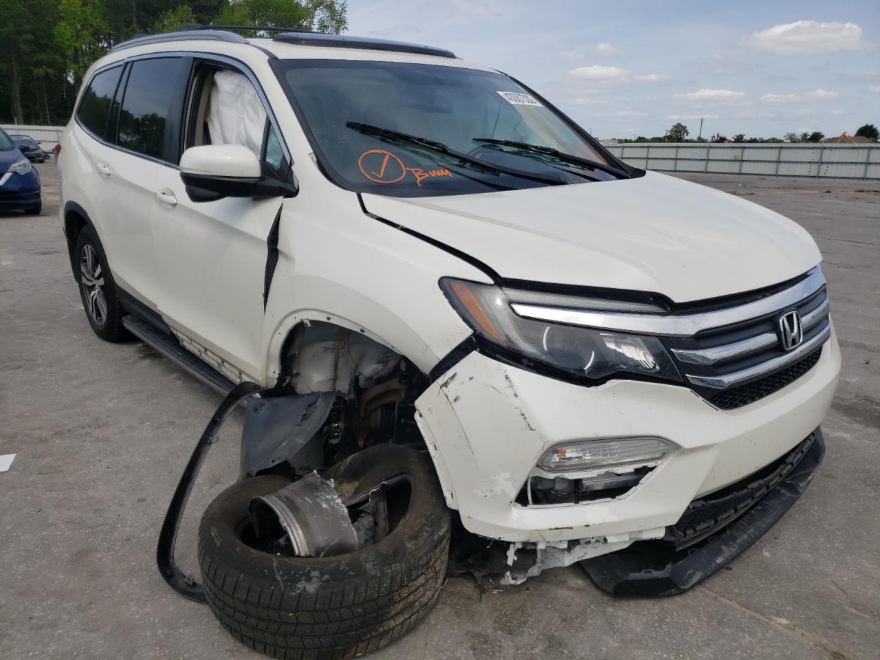 Photo 1 from auction – 2016 HONDA PILOT EXL with VIN 5FNYF6H86GB052436