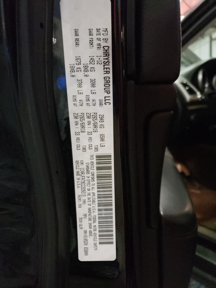 Photo 10 from auction – 2012 JEEP GRAND CHER with VIN 1C4RJFAT9CC229215