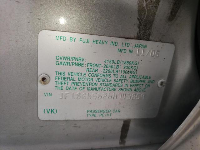 Zdjęcie 10 z aukcji – 2006 SUBARU FORESTER 2 z VIN JF1SG65626H743859