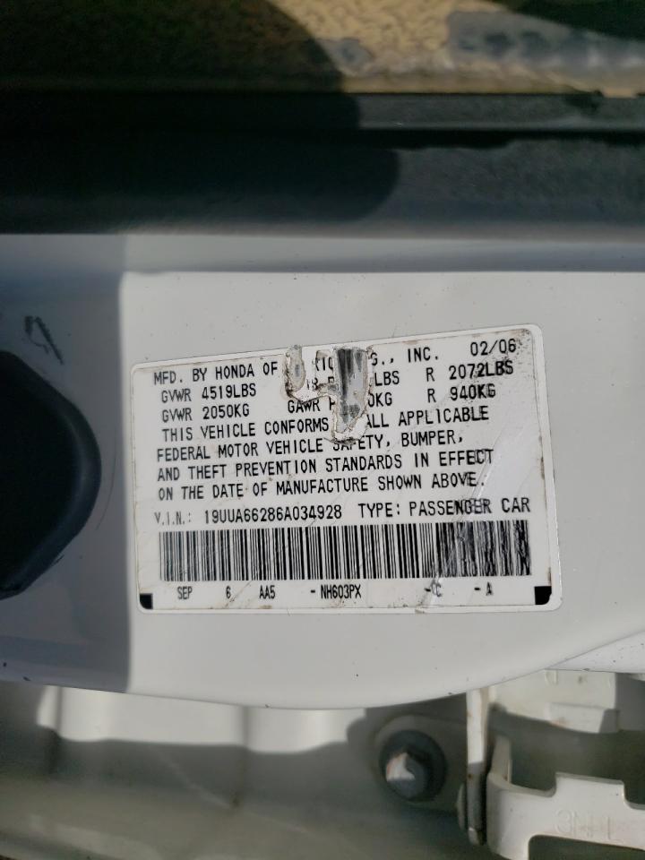 Photo 10 from auction – 2006 ACURA 3.2TL with VIN 19UUA66286A034928