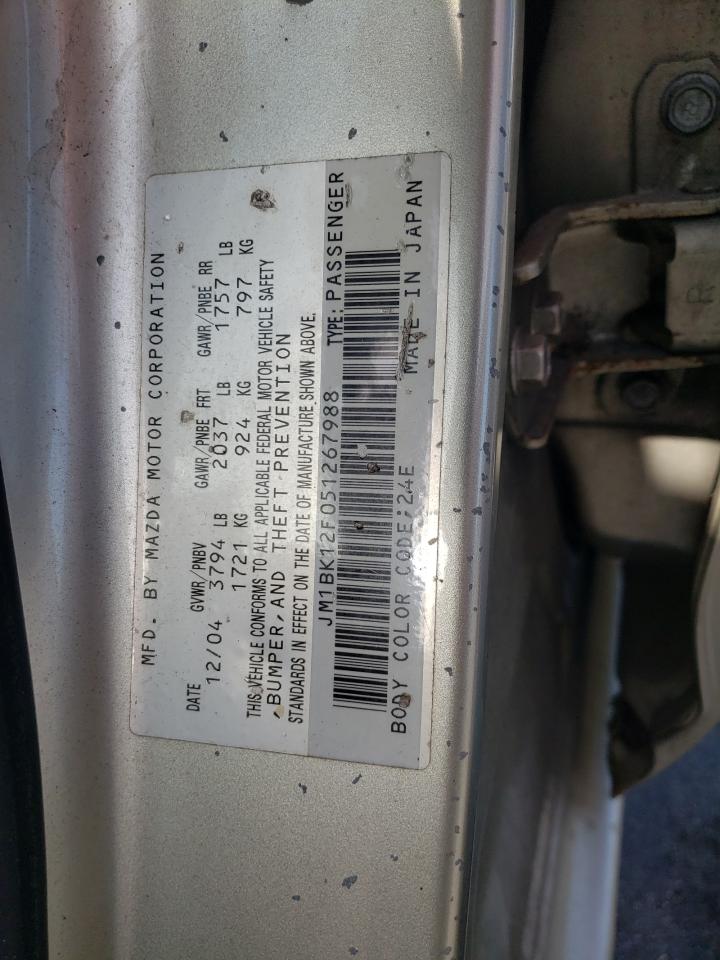 Photo 10 from auction – 2005 MAZDA 3 I with VIN JM1BK12F051267988