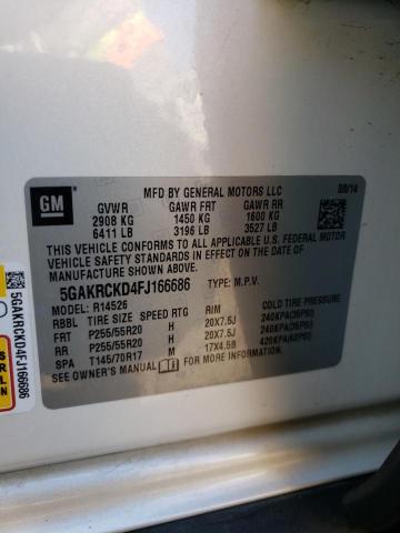 Photo 10 from auction – 2015 BUICK ENCLAVE with VIN 5GAKRCKD4FJ166686