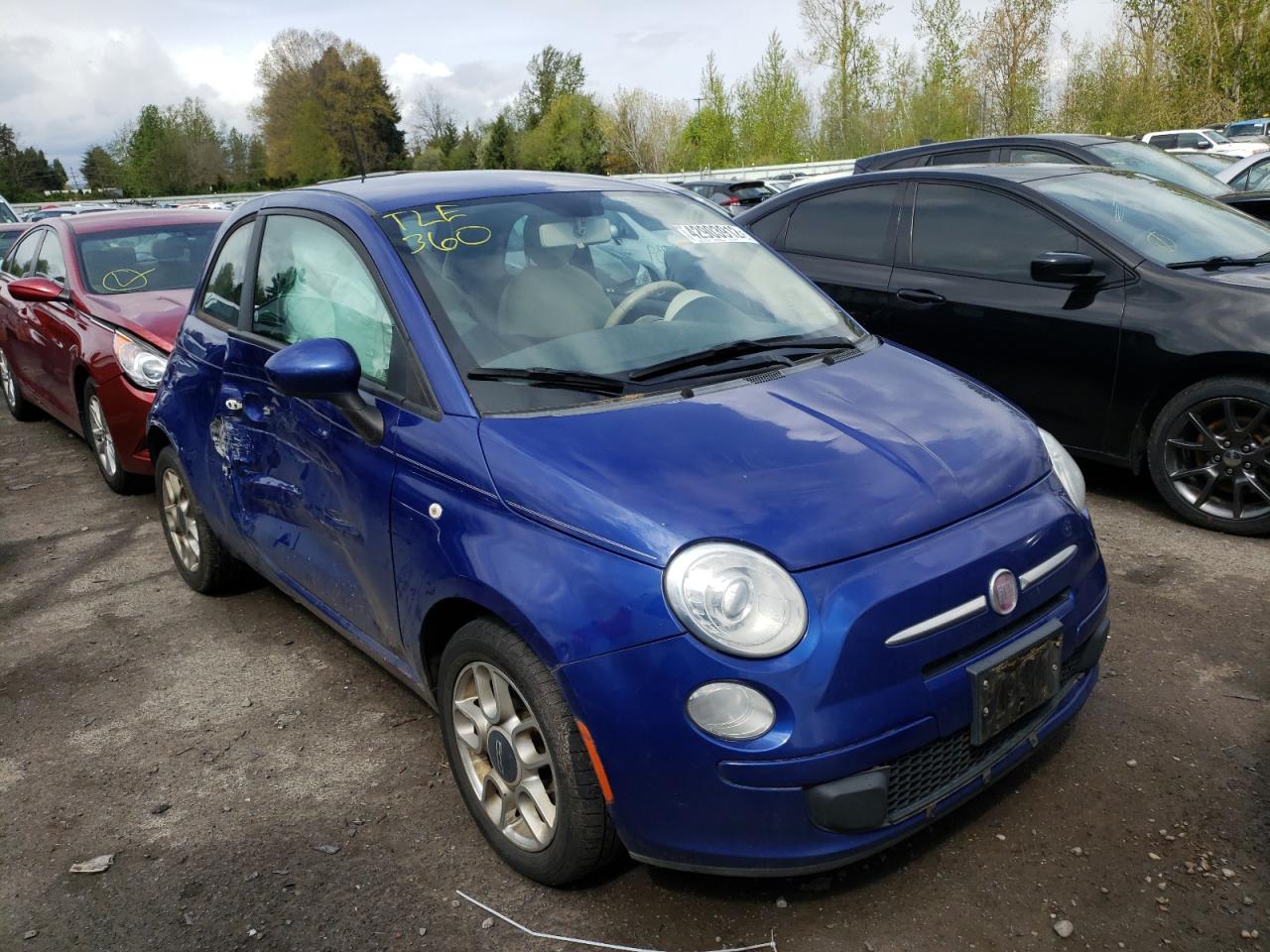 FIAT 500 2012 with VIN 3C3CFFAR0CT370839 - Photo from auction