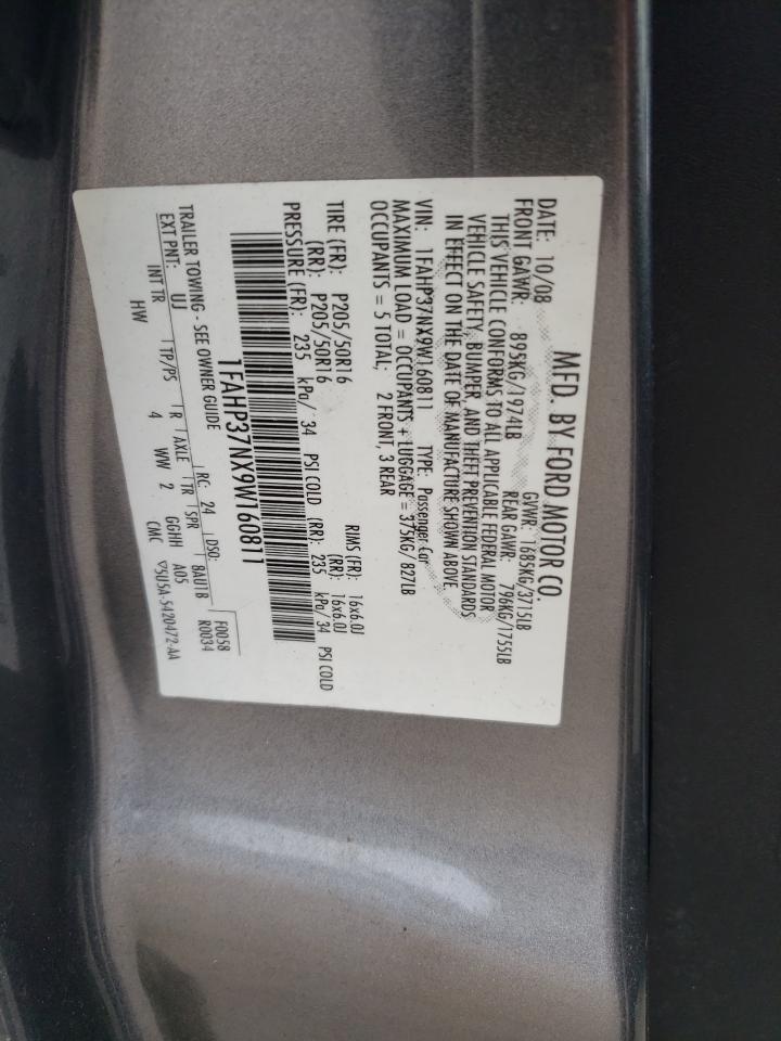 Photo 10 from auction – 2009 FORD FOCUS SEL with VIN 1FAHP37NX9W160811