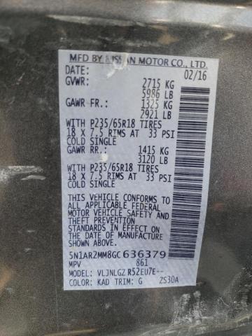 Photo 10 from auction – 2016 NISSAN PATHFINDER with VIN 5N1AR2MM8GC636379
