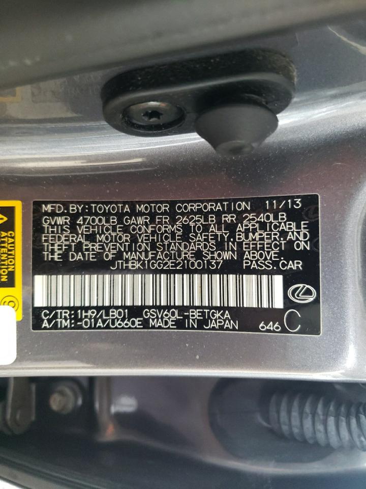 Photo 10 from auction – 2014 LEXUS ES 350 with VIN JTHBK1GG2E2100137
