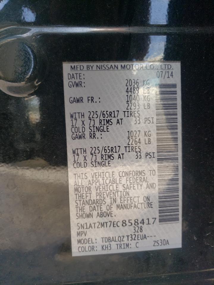 Photo 10 from auction – 2014 NISSAN ROGUE S with VIN 5N1AT2MT7EC858417