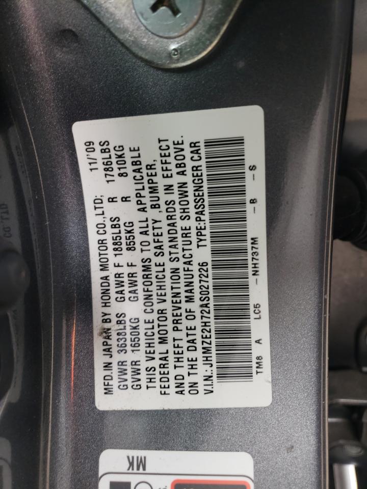 Photo 10 from auction – 2010 HONDA INSIGHT EX with VIN JHMZE2H72AS027226