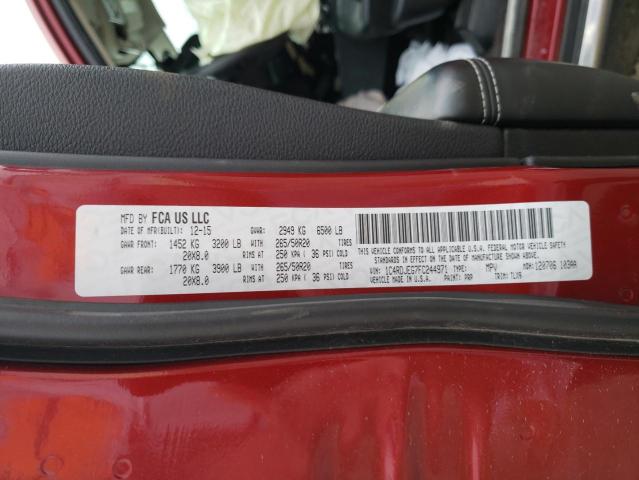 Photo 10 from auction – 2015 DODGE DURANGO CI with VIN 1C4RDJEG7FC244971