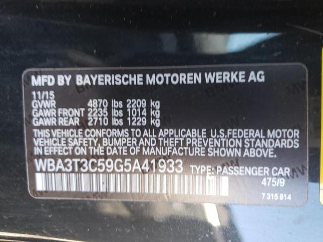 Photo 10 from auction – 2016 BMW 435 I with VIN WBA3T3C59G5A41933