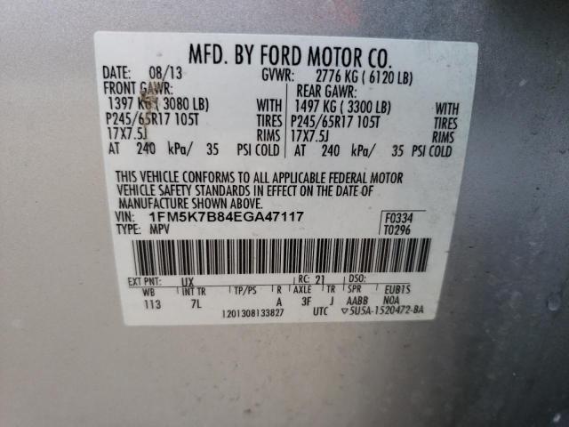 Photo 10 from auction – 2014 FORD EXPLORER with VIN 1FM5K7B84EGA47117