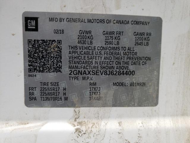 Photo 10 from auction – 2018 CHEVROLET EQUINOX LT with VIN 2GNAXSEV8J6284400