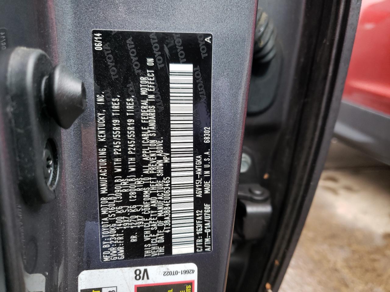 Photo 10 from auction – 2014 TOYOTA VENZA LE with VIN 4T3BA3BB4EU063465