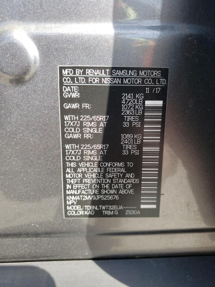 Photo 10 from auction – 2018 NISSAN ROGUE S with VIN KNMAT2MV9JP525676