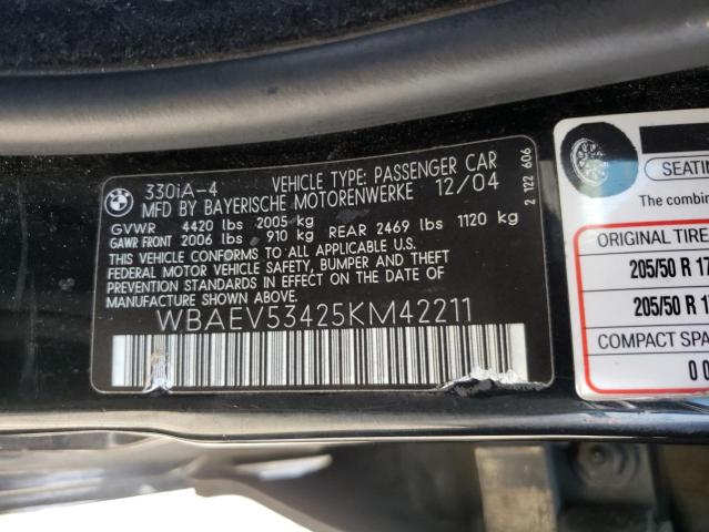 Foto 10 de la subasta – 2005 BMW 330 I con VIN WBAEV53425KM42211