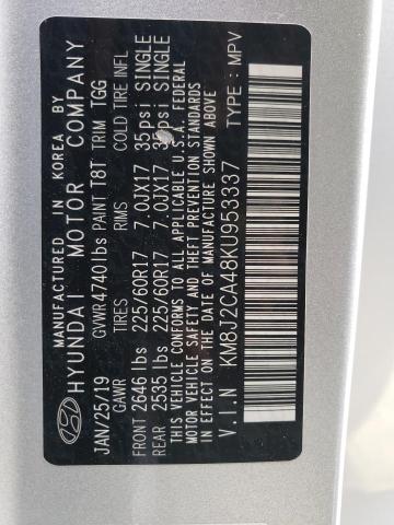 Photo 10 from auction – 2019 HYUNDAI TUCSON SE with VIN KM8J2CA48KU953337